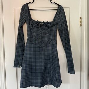 Elegant Plaid Long Sleeve Dress